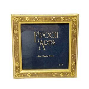 Epoch Arts Gold Inlay Photo Frame 5x5 Glass Front Display Easel Gallery Wall